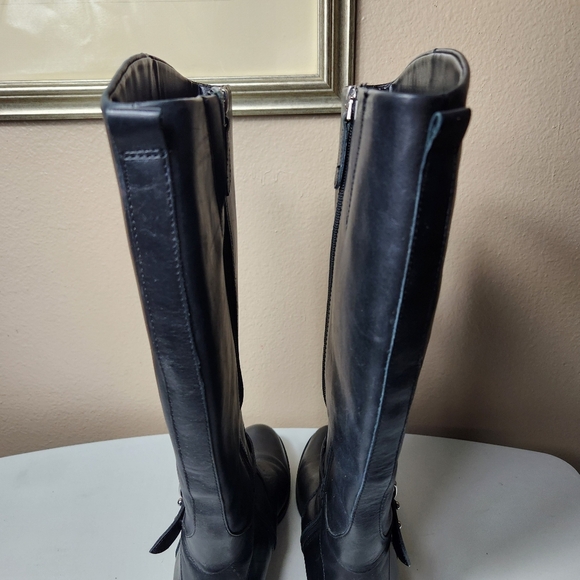 Franco Sarto Womens |10M| Cleveland Black Leather Wide Calf Riding Boots  - Picture 8 of 9